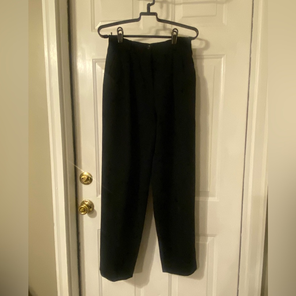 Vintage High Rise Straight Leg Wool Trousers